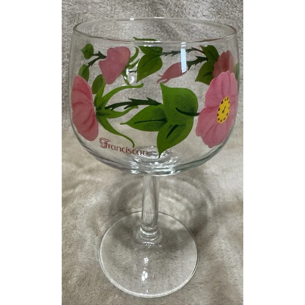 Franciscan Desert Rose 6 1/2” Glass Goblet Discontinued